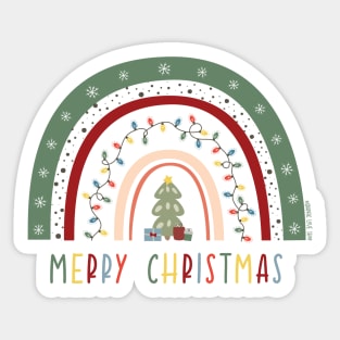 Merry Christmas Boho Rainbow © GraphicLoveShop Sticker